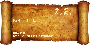 Kotz Rita névjegykártya
