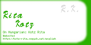 rita kotz business card